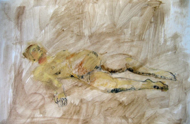 Sarah enceinte, Oil on paper, 50x70, 2008