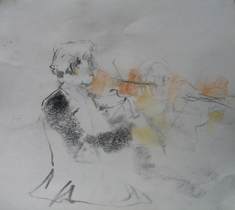Etude pour l'orchestre, Pastel, 28x28, 2008