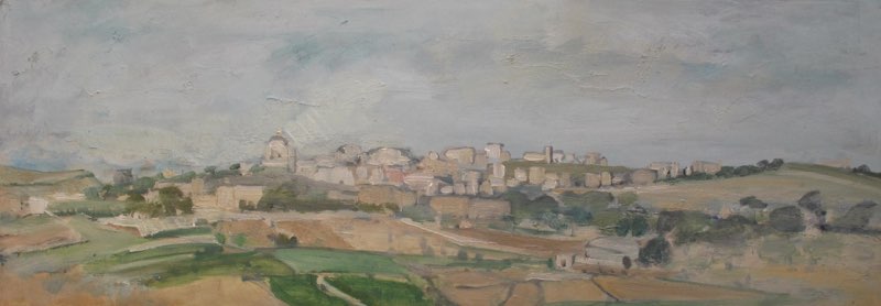Mgarr, Oil on wood, 19x54, 2014