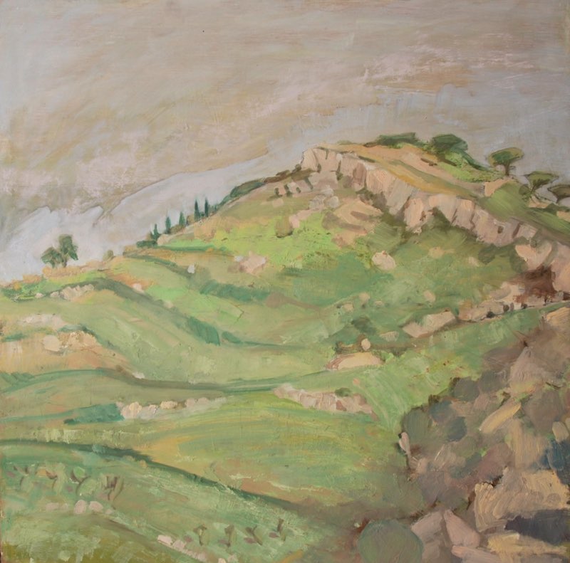 Roccia sopra Bingemma, Oil on wood, 40x40, 2013