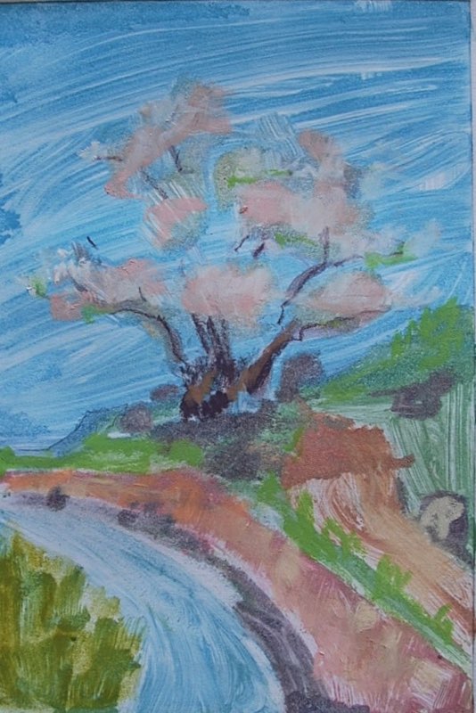 Almond in blossom, Monotype, 20x15, 2014