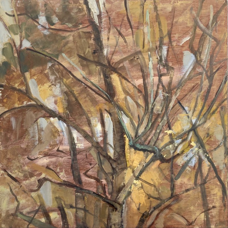 Arbres, Oil on wood, 40x40, 2019