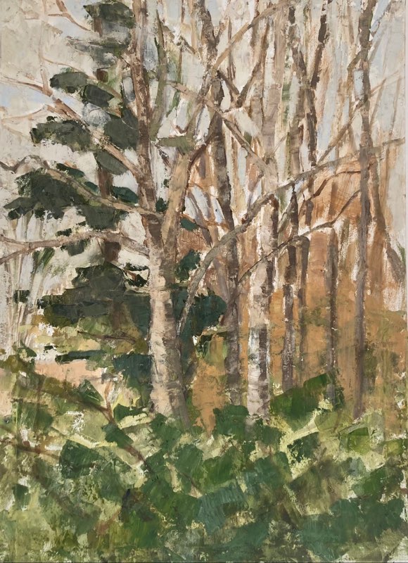 Etude d'arbres, Oil on canvas, 100x70, 2019