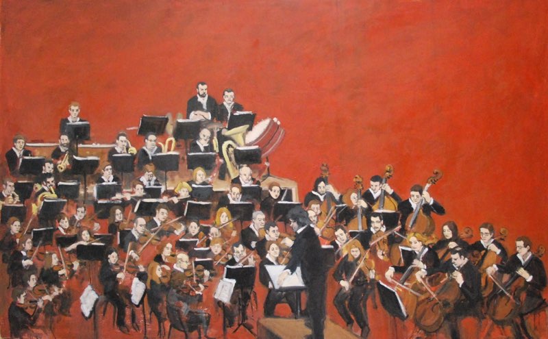Maltese Philharmonic Orchestra, huile sur toile, 81×130, 2015
